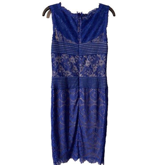 Anthropologie Tadashi Shoji Dress 6 Small Blue Sleeveless Wedding Party Cruise - Picture 5 of 9